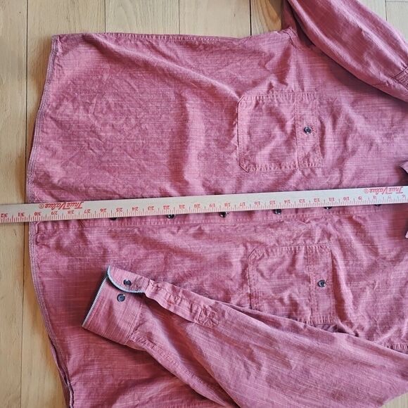 BLUE PRONTO UOMO Men's Shirt, XXL ,ORANGE/RUST VARIEGATED Buttonup Accent Fabric - Picture 3 of 7